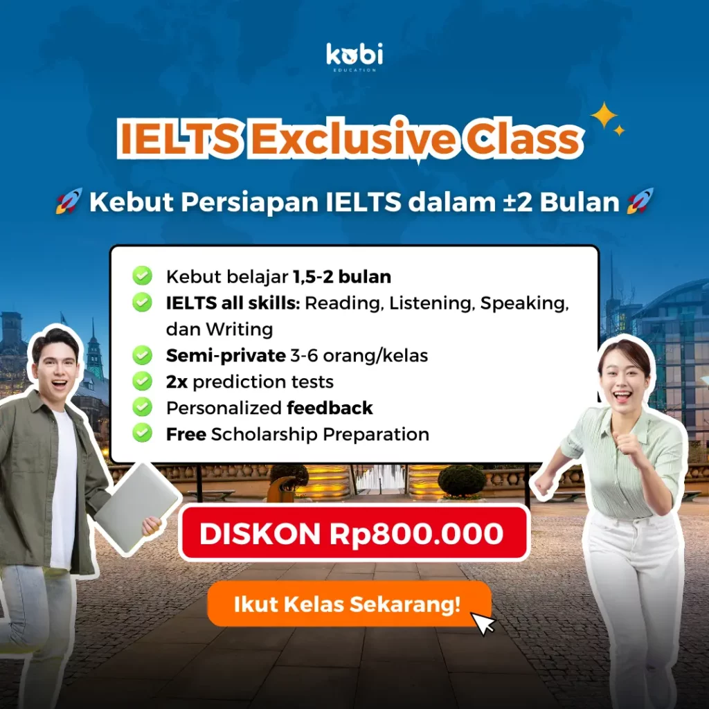 kobi education-contoh soal ielts writing-gambar fasilitas kelas ielts exclusive terbaru