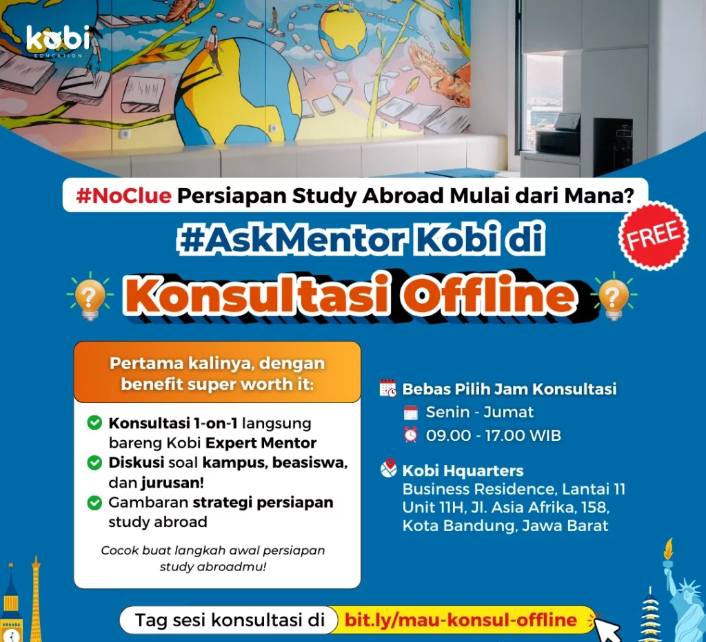 kobi education-konsultasi beasiswa offline-gambar poster konsultasi offline untuk bagian isi