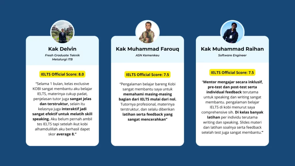 kobi education-contoh soal ielts writing-gambar testimoni kata student kobi