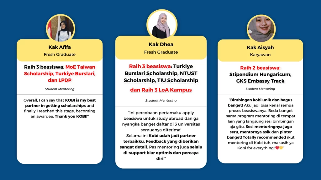 kobi education-tips menentukan jurusan kuliah-gambar berbagai testimoni