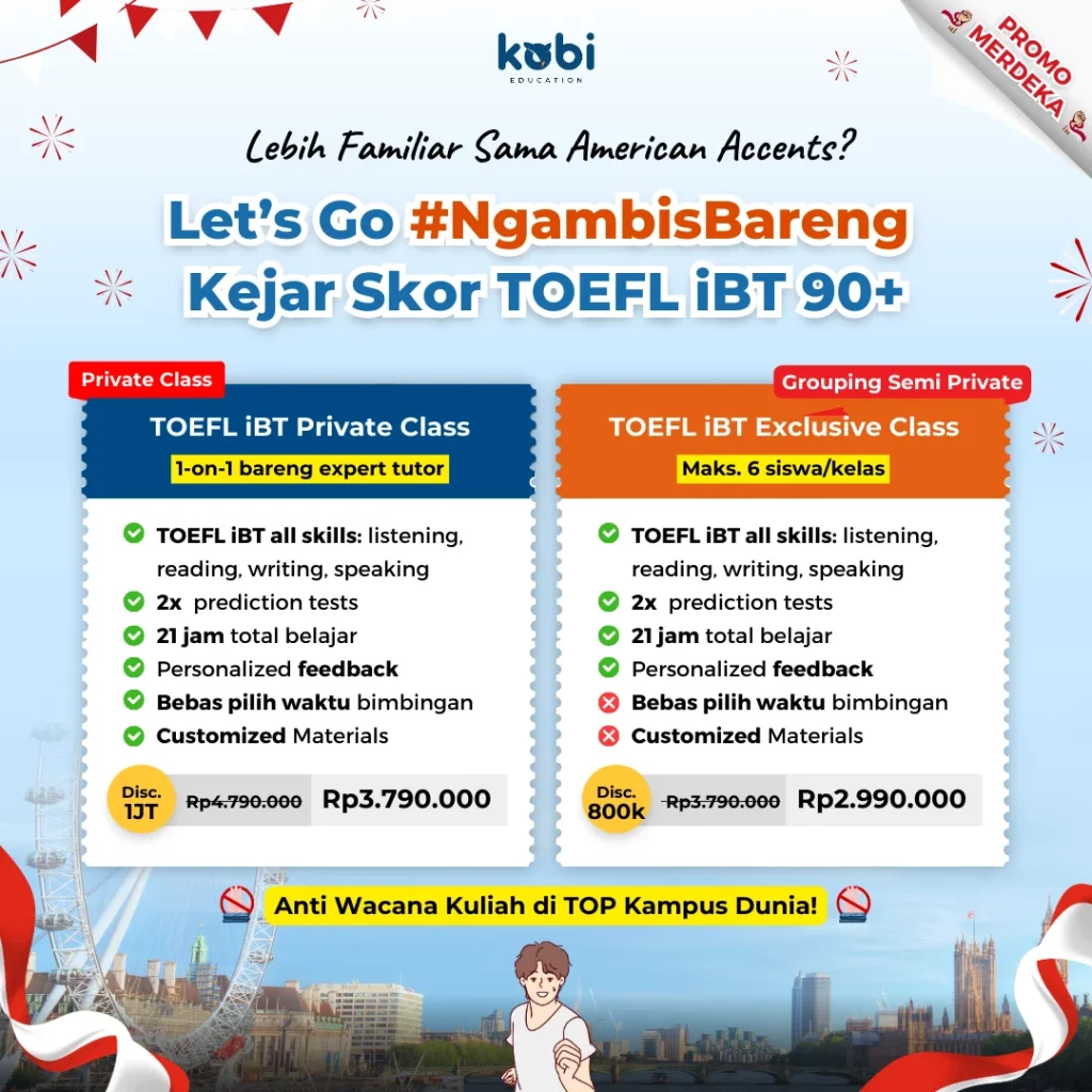 kobi education-contoh soal speaking toefl ibt-gambar poster toefl ibt pertama