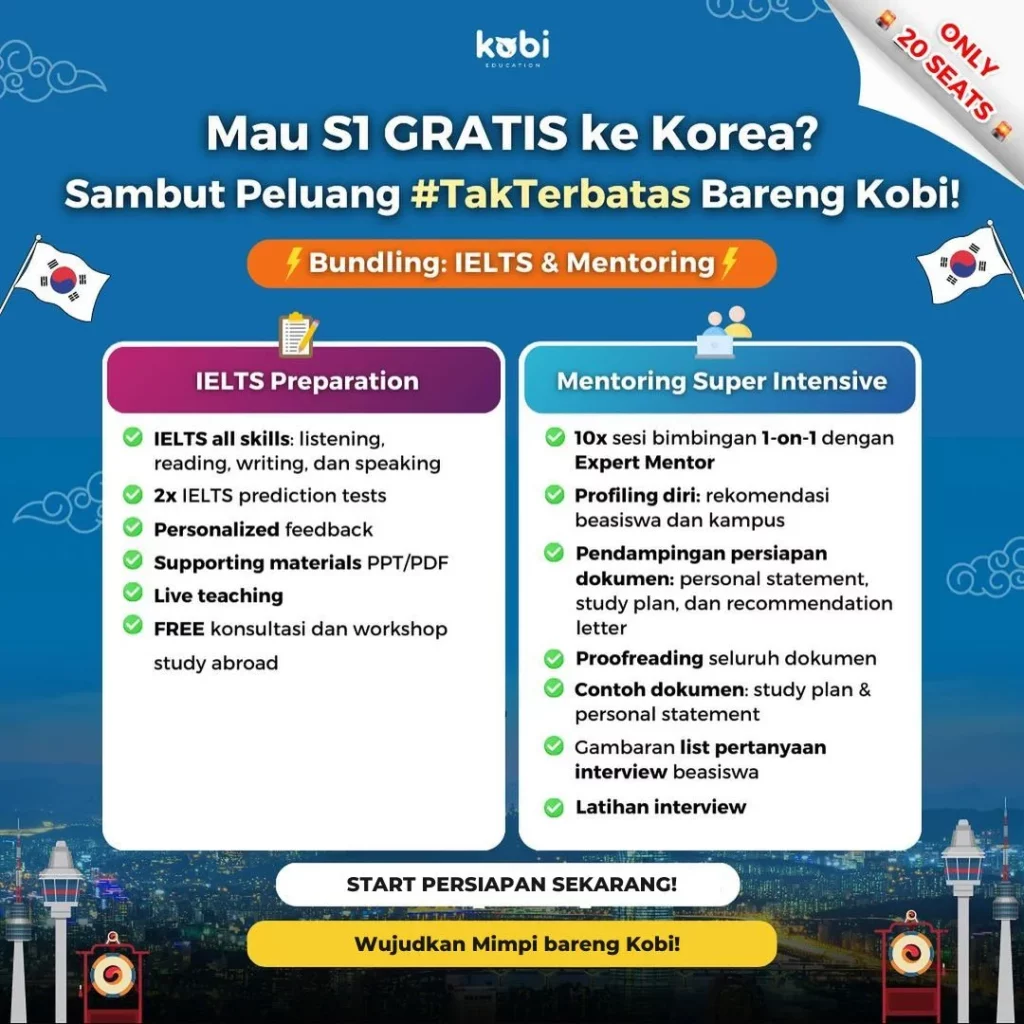 kobi education-kuliah ke korea selatan-gambar poster mentoring s1 korea pertama