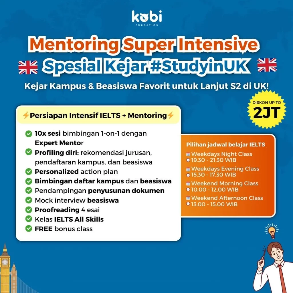 kobi education-biaya hidup di inggris untuk mahasiswa-gambar poster mentoring super uk