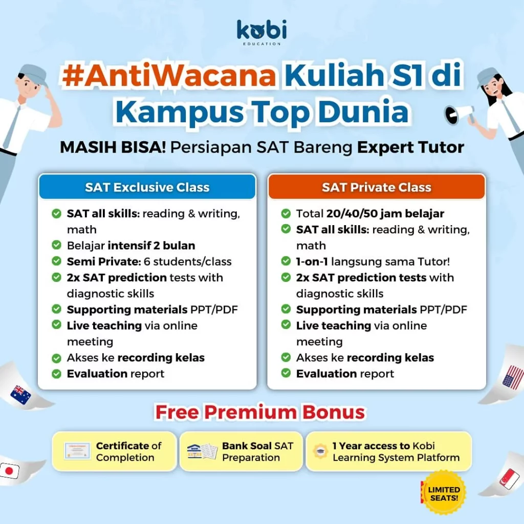 kobi education-ujian sat-gambar poster persiapan sat untuk artikel kedua