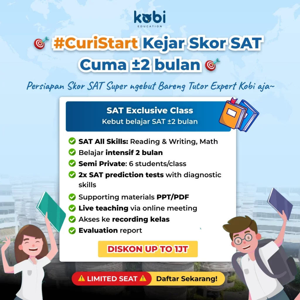 kobi education-jurusan tanpa matematika-gambar poster kelas sat preparation untuk jurusan without math