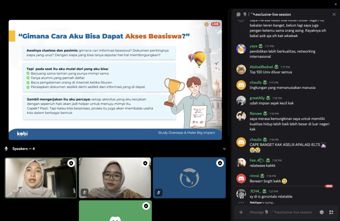 kobi education-kobi eduverse-gambar keseruan salah satu acara kobi secara online