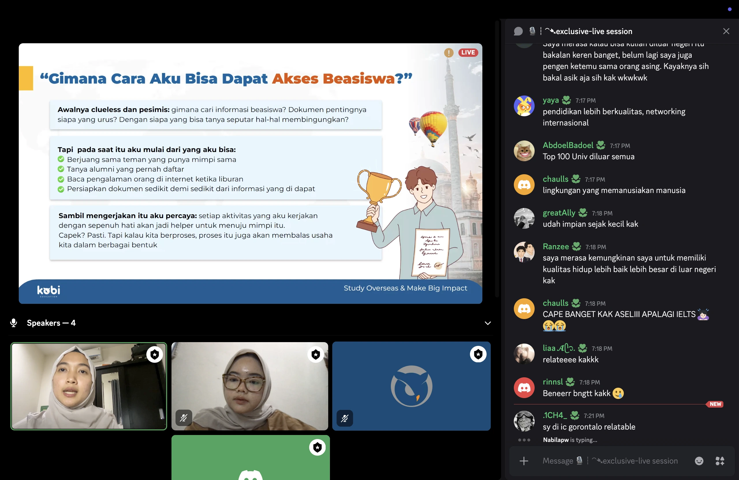 kobi education-kobi eduverse-gambar keseruan salah satu acara kobi secara online
