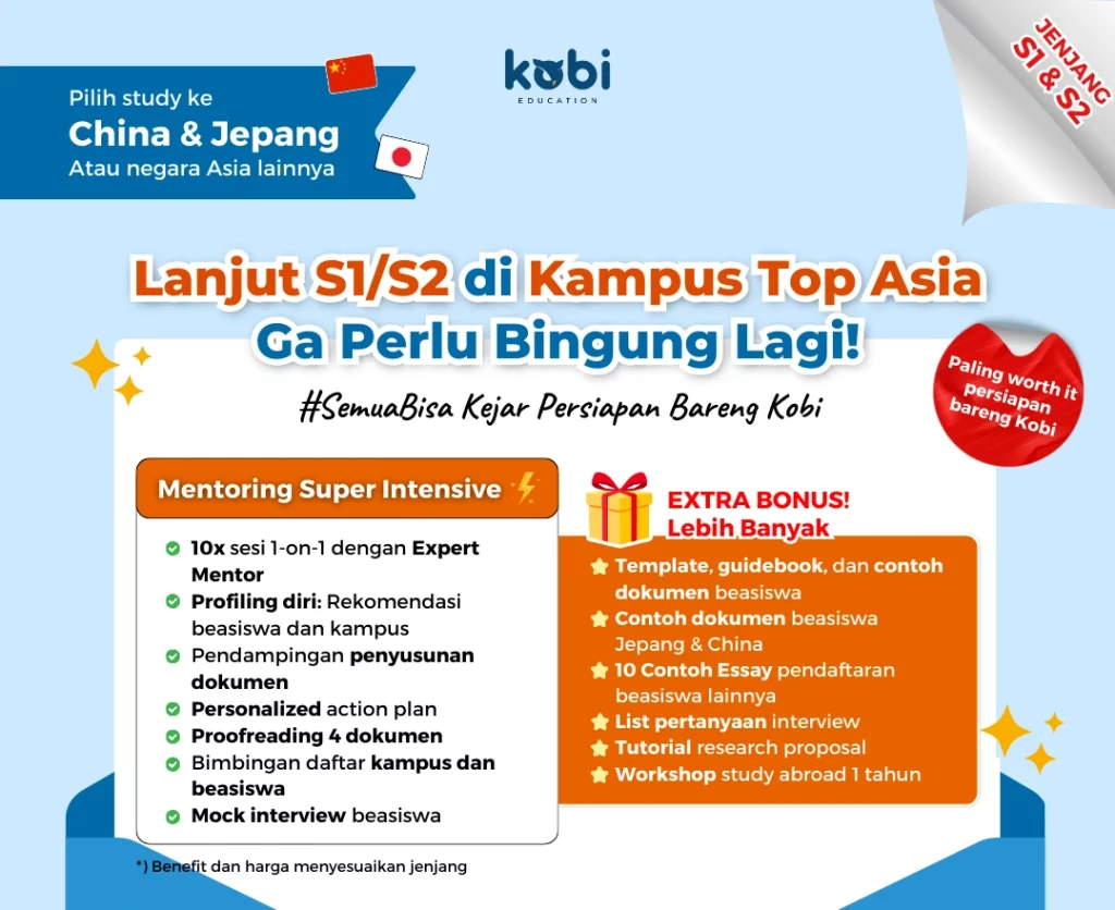 kobi education-akomodasi mahasiswa luar negeri-gambar poster mentoring asia pertama