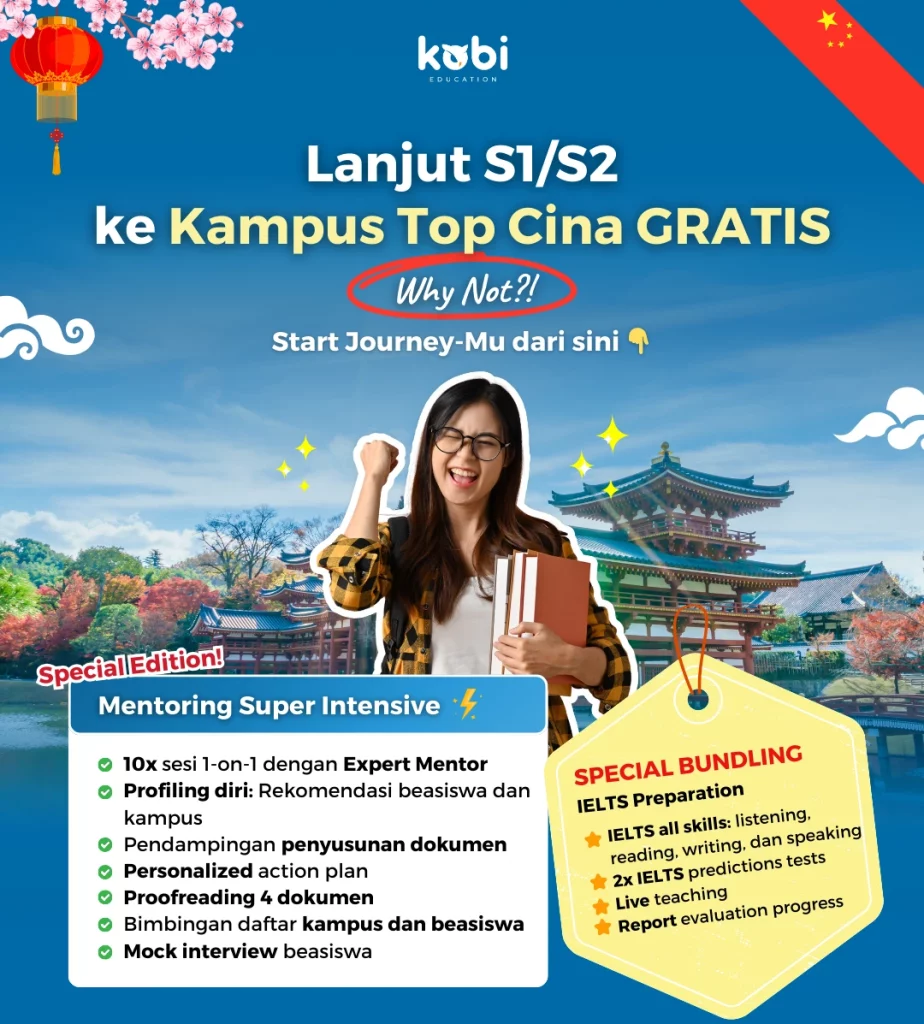 kobi education-cara menghemat biaya hidup-gambar poster mentoring asia untuk top kampus china