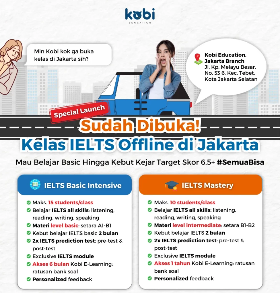 kobi education-magang di luar negeri-gambar poster ielts offline jakarta untuk artikel magang