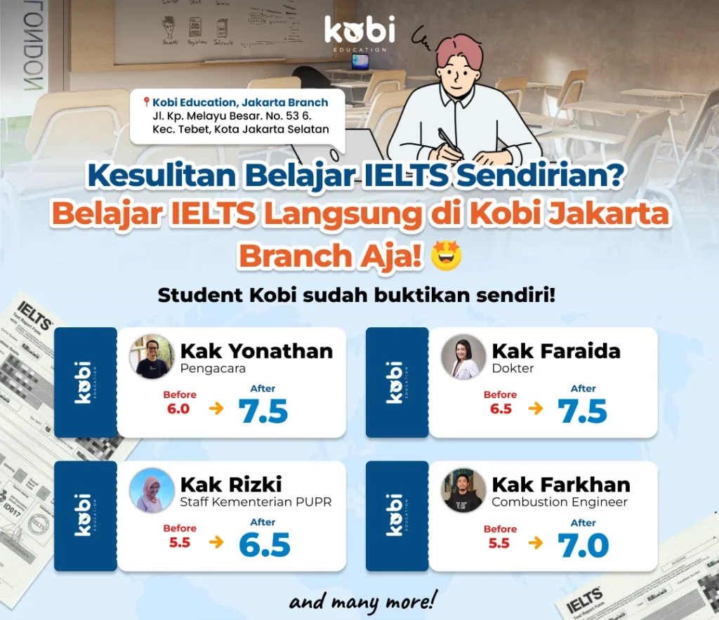 kobi education-les ielts jakarta-gambar bukti hasil untuk ielts offline di jakarta