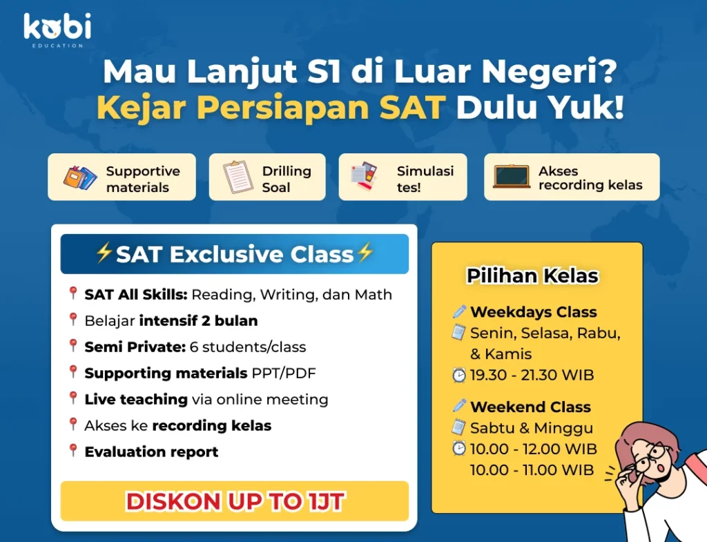 kobi education-cara memilih negara untuk kuliah di luar negeri-gambar poster sat untuk artikel langkah persiapan s1