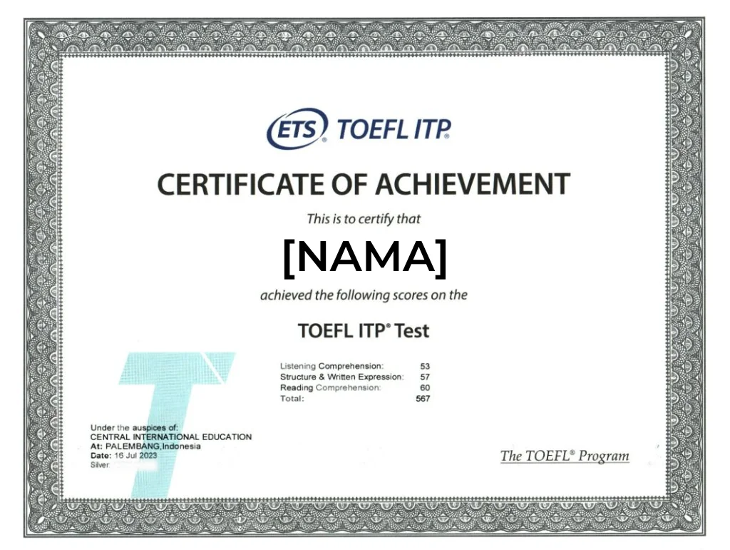 kobi education-contoh sertifikat toefl-gambar sampel sertifikat toefl itp