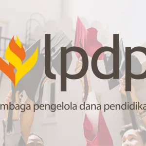 kobi education-lpdp tahap 1-gambar logo lpdp dengan bendera di belakang layar