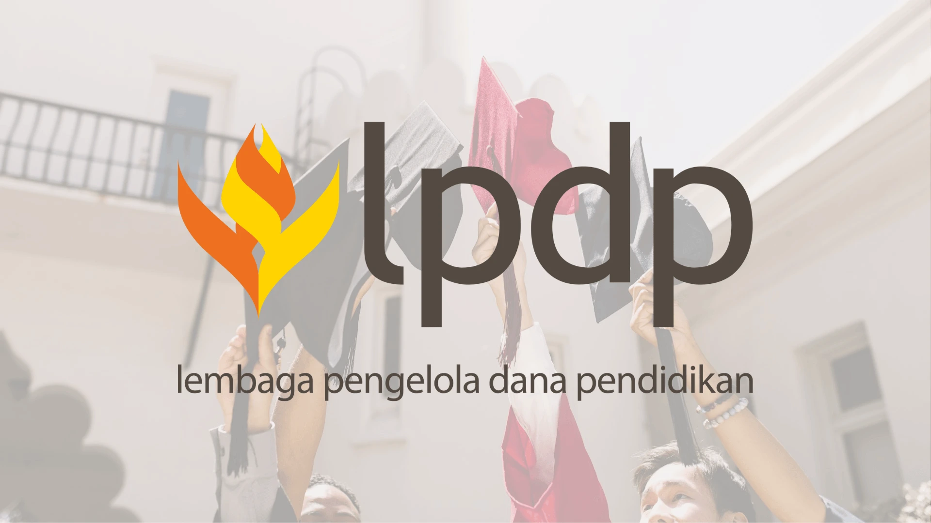 kobi education-lpdp tahap 1-gambar logo lpdp dengan bendera di belakang layar