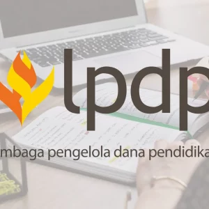 kobi education-syarat beasiswa lpdp s2 luar negeri-gambar logo lpdp dengan laptop di belakang layar