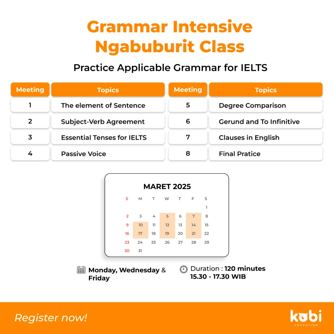 kobi education-intretech qiushi scholarship-gambar poster kelas ielts ngabuburit pertama buat artikel intretech scholarship