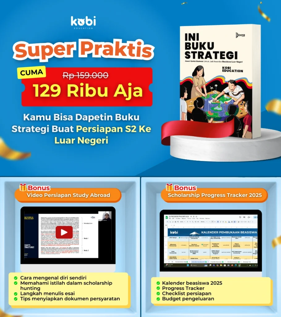 kobi education-kuliah ke luar negeri dengan budget terbatas-gambar poster untuk buku s2 buat artikel budget terbatas atas study abroad