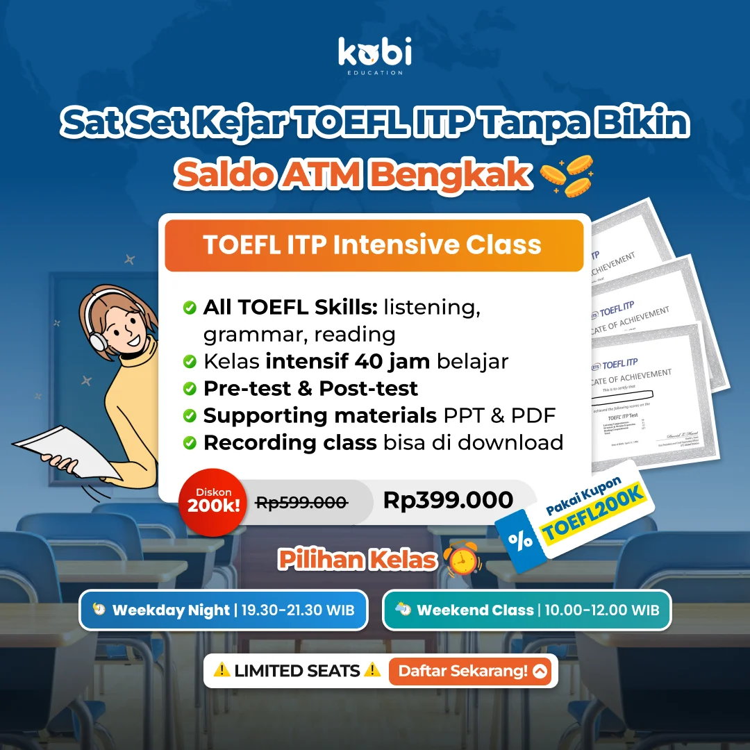 kobi education-tips toefl itp-gambar poster toefl itp buat artikel mengenai tipsnya