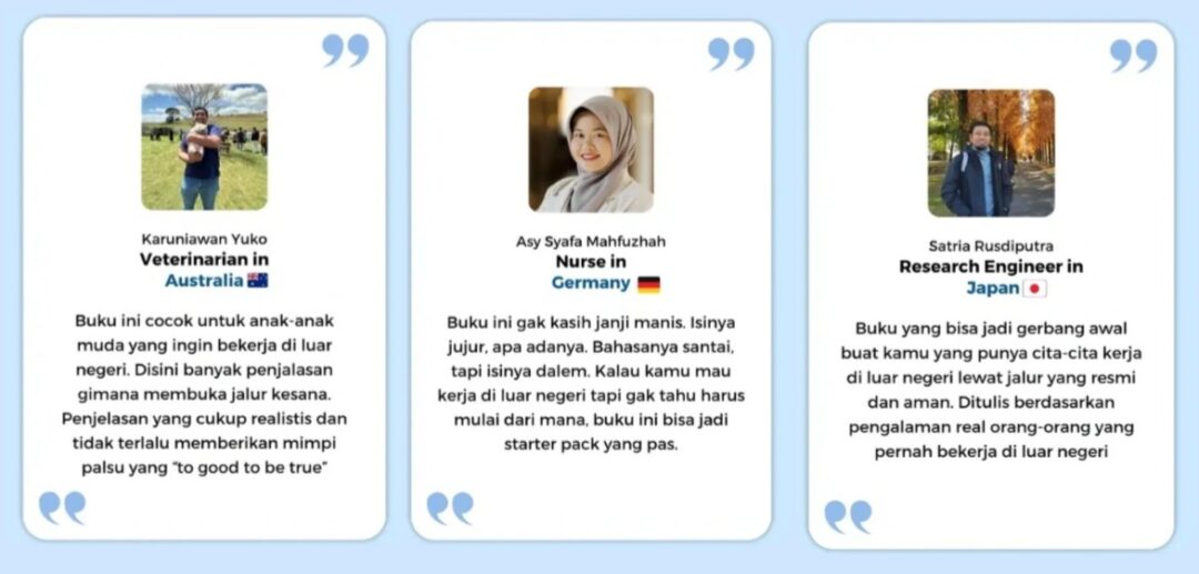 kobi education-cara menghindari penipuan work abroad lewat agensi-gambar testimoni buat buku work abroad untuk artikel cara menghindari scam agensi-gambar testimoni buat buku work abroad untuk artikel cara menghindari scam agensi