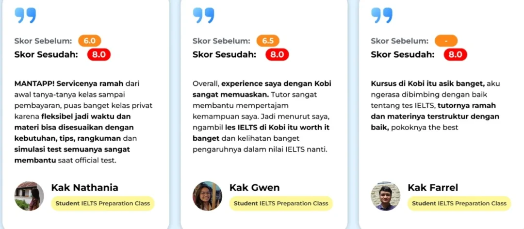 kobi education-strategi belajar ielts bagi pelajar sma-gambar testimoni ielts prime buat artikel strategi belajar ielts untuk anak kelas 10
