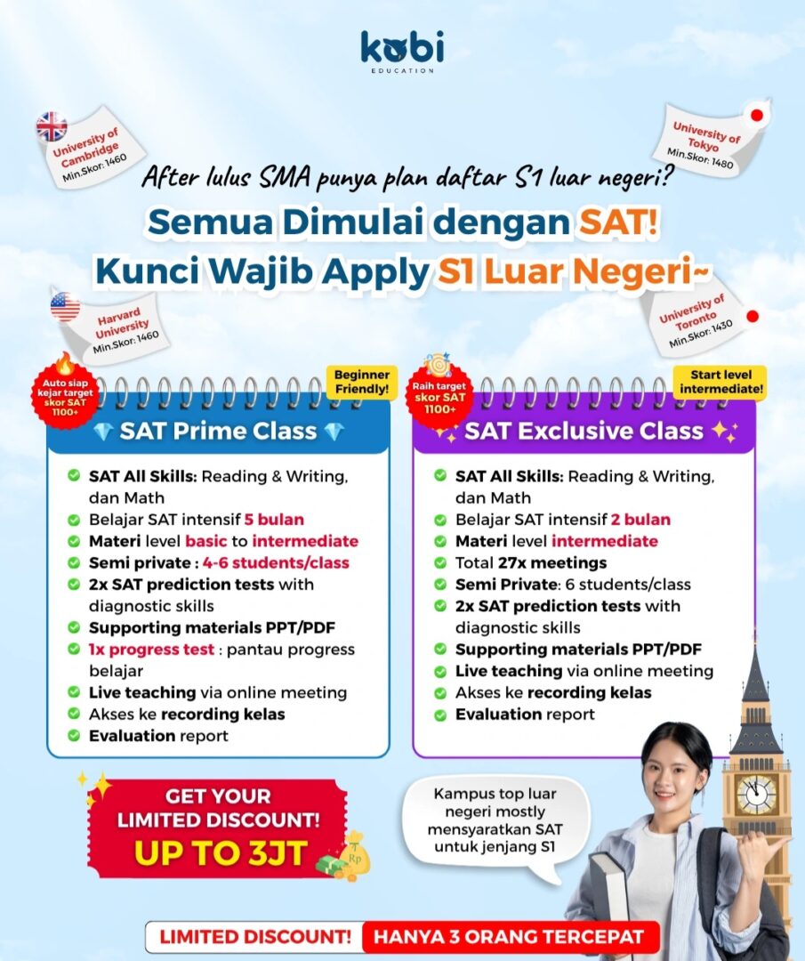kobi education-strategi mengatur waktu pengerjaan sat-gambar poster persiapan sat prime untuk artikel strategi sat