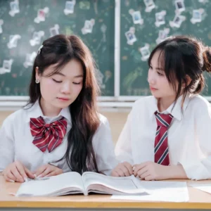 kobi education-lomba jurusan psikologi untuk portofolio anak sma-gambar dua mahasiswa perempuan yang sedang belajar bersama