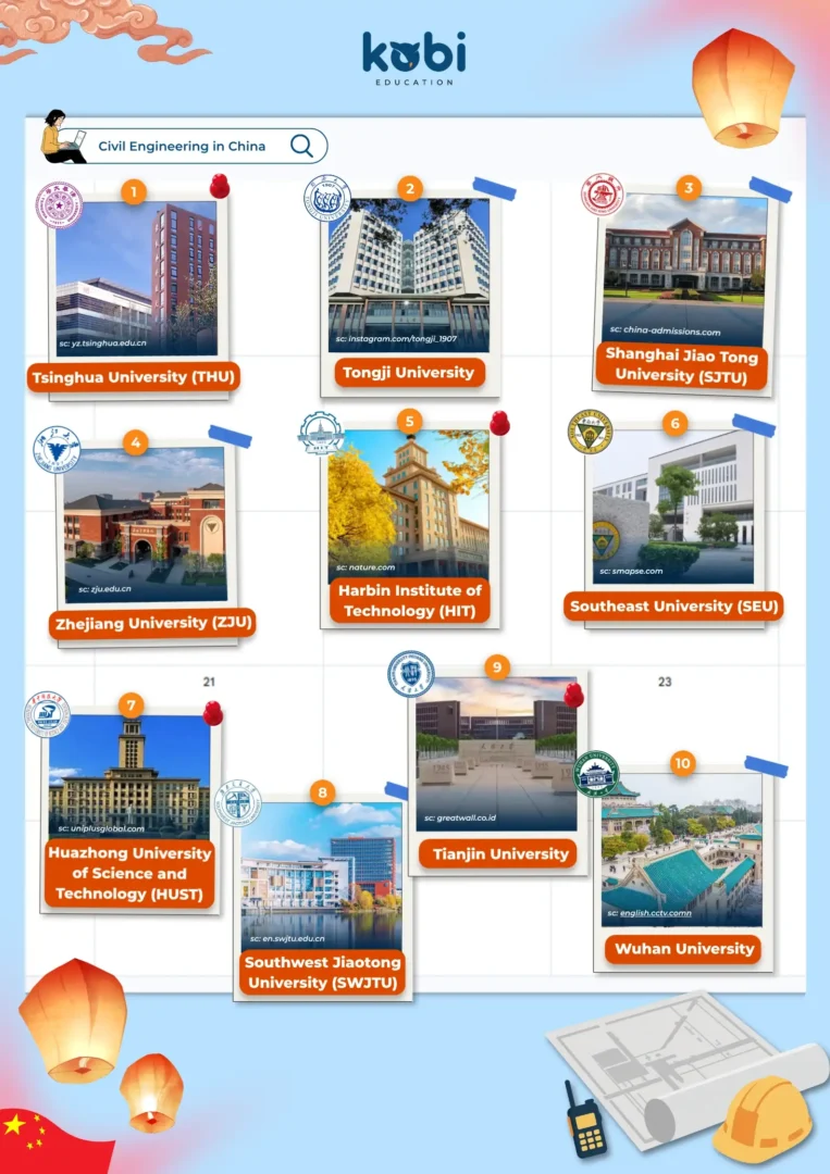 kobi education-rekomendasi universitas s1 untuk civil engineering di china-gambar infografis buat artikel uni s1 untuk civil engineering di china